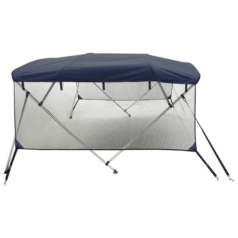Auto si Moto - Ambarcatiuni - Accesorii ambarcatiuni - Parasolar Bimini 3 arcuri pereti din plasa 183x(185-198)x137 cm, albastru și negru - Infinity.ro