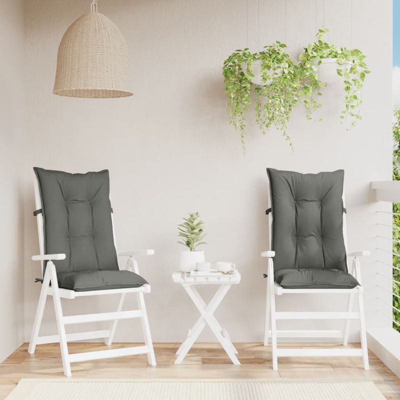 Casa si Gradina - Textile si covoare - Perne si pilote - Perne decorative - Perne scaun cu spatar inalt 2 buc. melanj gri 120x50x7cm textil, gri închis melange - Infinity.ro