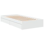 Casa si Gradina - Mobilier - Paturi si accesorii - Paturi - Cadru de pat cu sertare, alb, 75x190 cm, lemn prelucrat - Infinity.ro