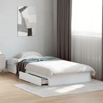 Casa si Gradina - Mobilier - Paturi si accesorii - Paturi - Cadru de pat cu sertare, alb, 75x190 cm, lemn prelucrat - Infinity.ro