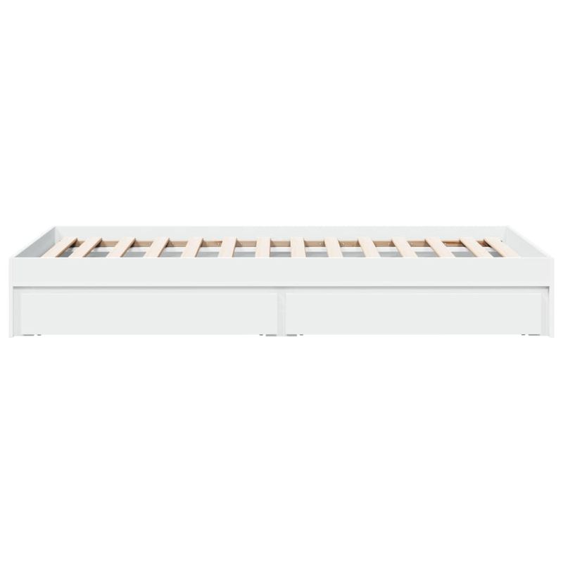 Casa si Gradina - Mobilier - Paturi si accesorii - Paturi - Cadru de pat cu sertare, alb, 75x190 cm, lemn prelucrat - Infinity.ro