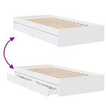 Casa si Gradina - Mobilier - Paturi si accesorii - Paturi - Cadru de pat cu sertare, alb, 75x190 cm, lemn prelucrat - Infinity.ro