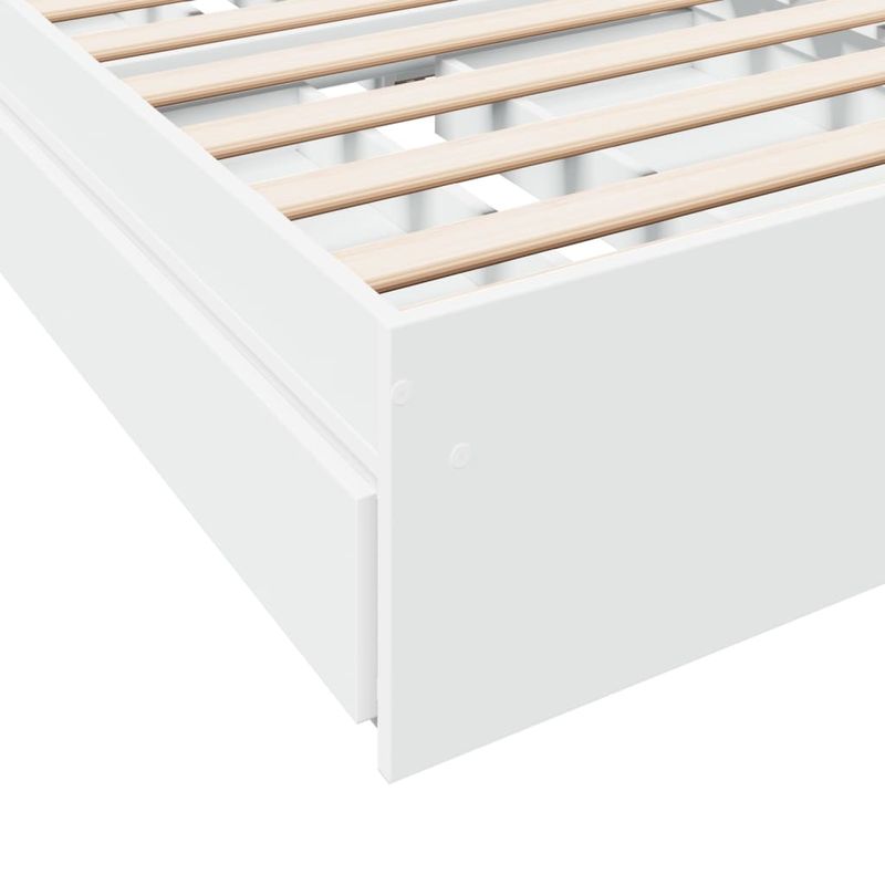 Casa si Gradina - Mobilier - Paturi si accesorii - Paturi - Cadru de pat cu sertare, alb, 75x190 cm, lemn prelucrat - Infinity.ro