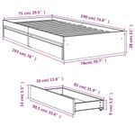 Casa si Gradina - Mobilier - Paturi si accesorii - Paturi - Cadru de pat cu sertare, alb, 75x190 cm, lemn prelucrat - Infinity.ro