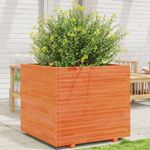 Casa si Gradina - Gradinarit si plante - Plante si ghivece - Ghivece si suporturi - Jardiniera de gradina, maro ceruit, 80x80x72 cm, lemn masiv pin - Infinity.ro
