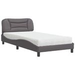 Casa si Gradina - Mobilier - Paturi si accesorii - Paturi - Pat cu saltea, gri, 100x200 cm, piele ecologica - Infinity.ro