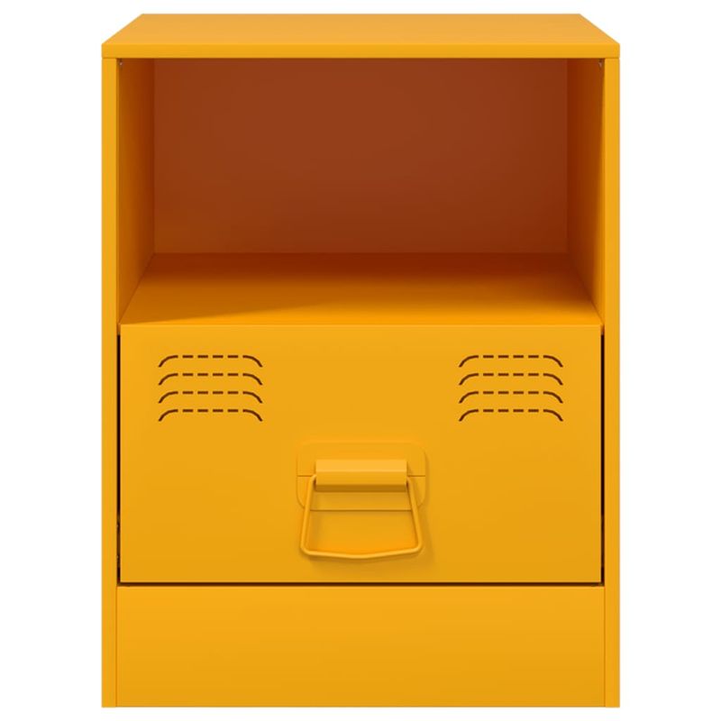 Casa si Gradina - Mobilier - Comode si corpuri - Noptiere - Noptiere, 2 buc., galben mustar, 34,5x39x44 cm, otel - Infinity.ro