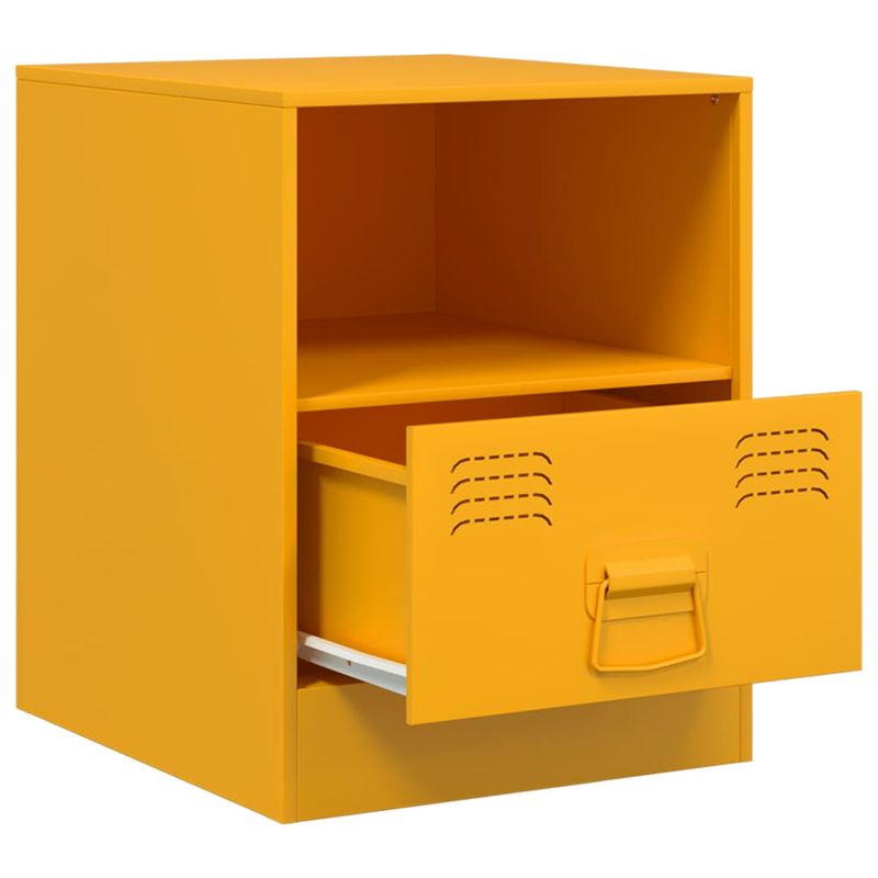 Casa si Gradina - Mobilier - Comode si corpuri - Noptiere - Noptiere, 2 buc., galben mustar, 34,5x39x44 cm, otel - Infinity.ro