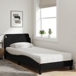 Casa si Gradina - Mobilier - Paturi si accesorii - Paturi - Pat cu saltea, negru, 90x190 cm, textil - Infinity.ro