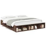 Casa si Gradina - Mobilier - Paturi si accesorii - Paturi - Cadru de pat, stejar maro, 200x200 cm, lemn prelucrat - Infinity.ro