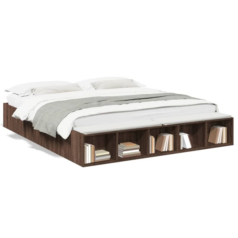 Casa si Gradina - Mobilier - Paturi si accesorii - Paturi - Cadru de pat, stejar maro, 200x200 cm, lemn prelucrat - Infinity.ro