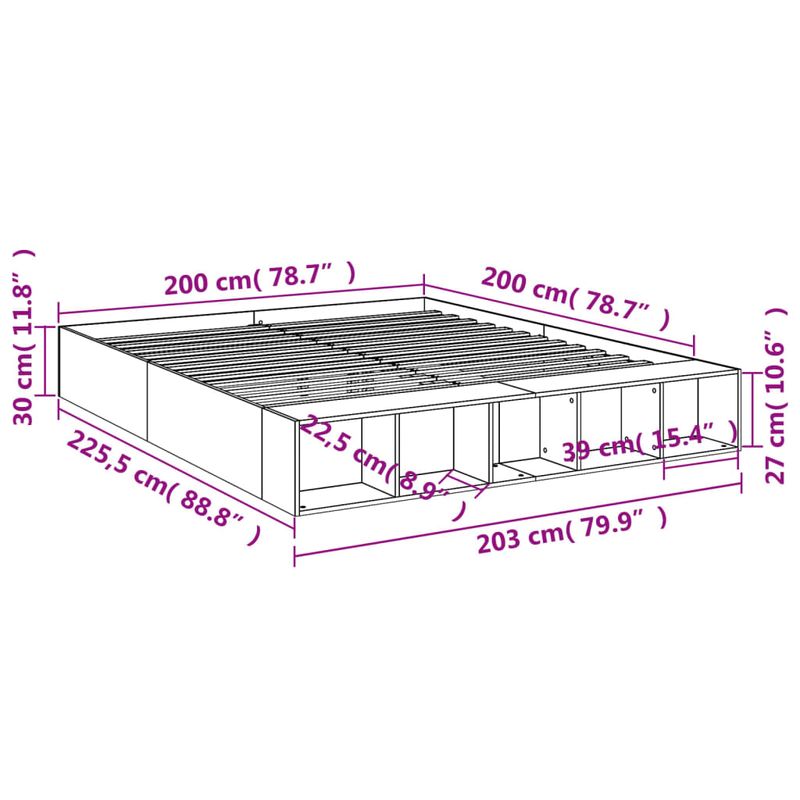 Casa si Gradina - Mobilier - Paturi si accesorii - Paturi - Cadru de pat, stejar maro, 200x200 cm, lemn prelucrat - Infinity.ro