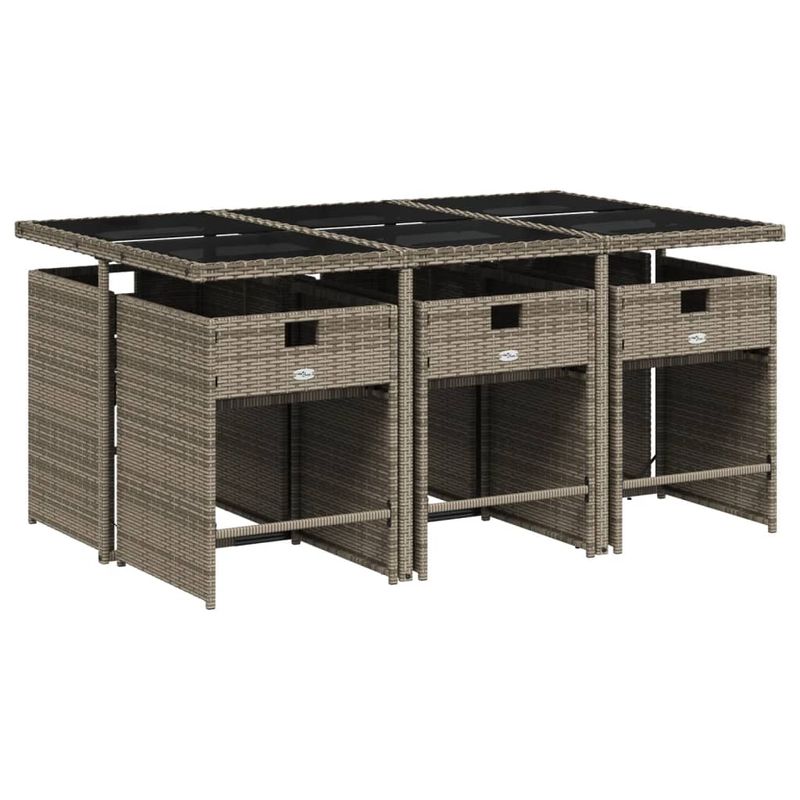 Casa si Gradina - Gradina si terasa - Mobilier exterior - Seturi mobila gradina - Set mobilier de gradina cu perne, 7 piese, gri, poliratan - Infinity.ro