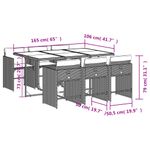 Casa si Gradina - Gradina si terasa - Mobilier exterior - Seturi mobila gradina - Set mobilier de gradina cu perne, 7 piese, gri, poliratan - Infinity.ro
