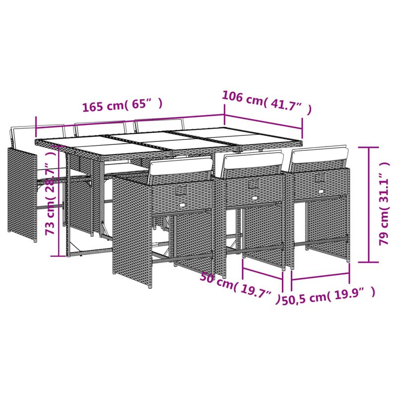 Casa si Gradina - Gradina si terasa - Mobilier exterior - Seturi mobila gradina - Set mobilier de gradina cu perne, 7 piese, gri, poliratan - Infinity.ro