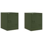Casa si Gradina - Mobilier - Comode si corpuri - Noptiere - Noptiere, 2 buc., olivengr diametru nn olive, 34,5x39x44 cm, otel - Infinity.ro