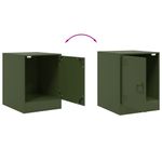 Casa si Gradina - Mobilier - Comode si corpuri - Noptiere - Noptiere, 2 buc., olivengr diametru nn olive, 34,5x39x44 cm, otel - Infinity.ro