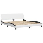 Casa si Gradina - Mobilier - Paturi si accesorii - Paturi - Pat cu saltea, alb si negru, 180x200 cm, piele ecologica - Infinity.ro