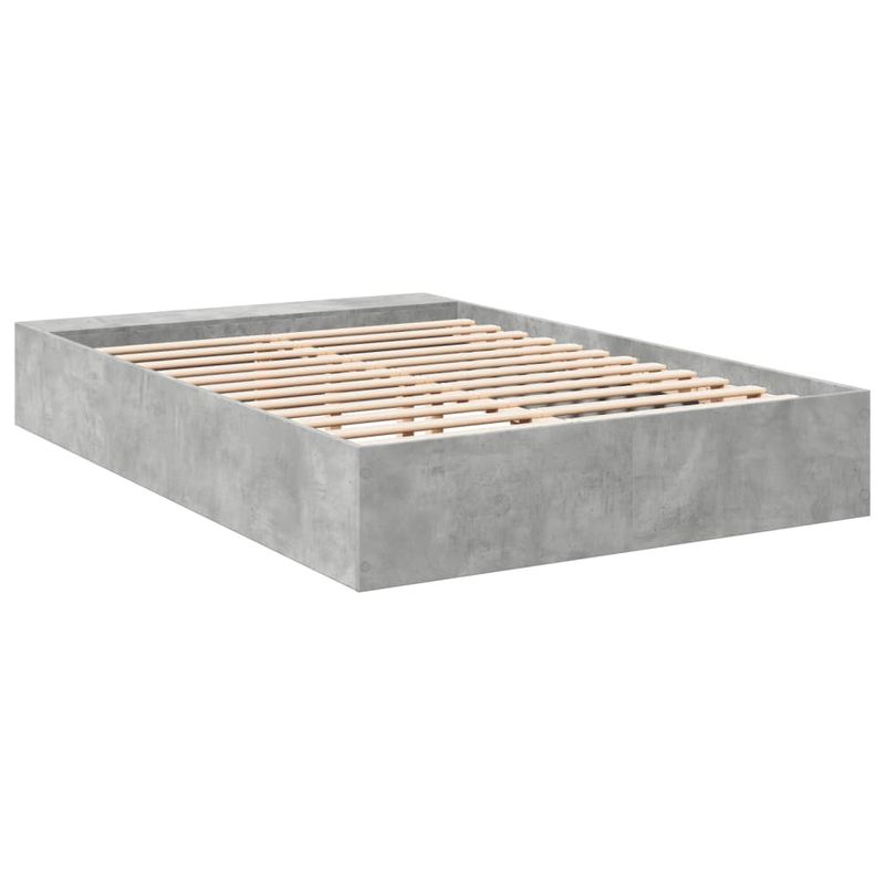 Casa si Gradina - Mobilier - Paturi si accesorii - Paturi - Cadru de pat, gri beton, 135x190 cm, lemn prelucrat - Infinity.ro