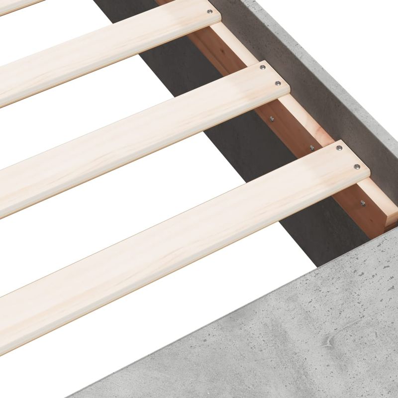 Casa si Gradina - Mobilier - Paturi si accesorii - Paturi - Cadru de pat, gri beton, 135x190 cm, lemn prelucrat - Infinity.ro