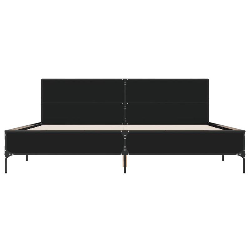 Casa si Gradina - Mobilier - Paturi si accesorii - Paturi - Cadru de pat, negru, 200x200 cm, lemn prelucrat si metal - Infinity.ro