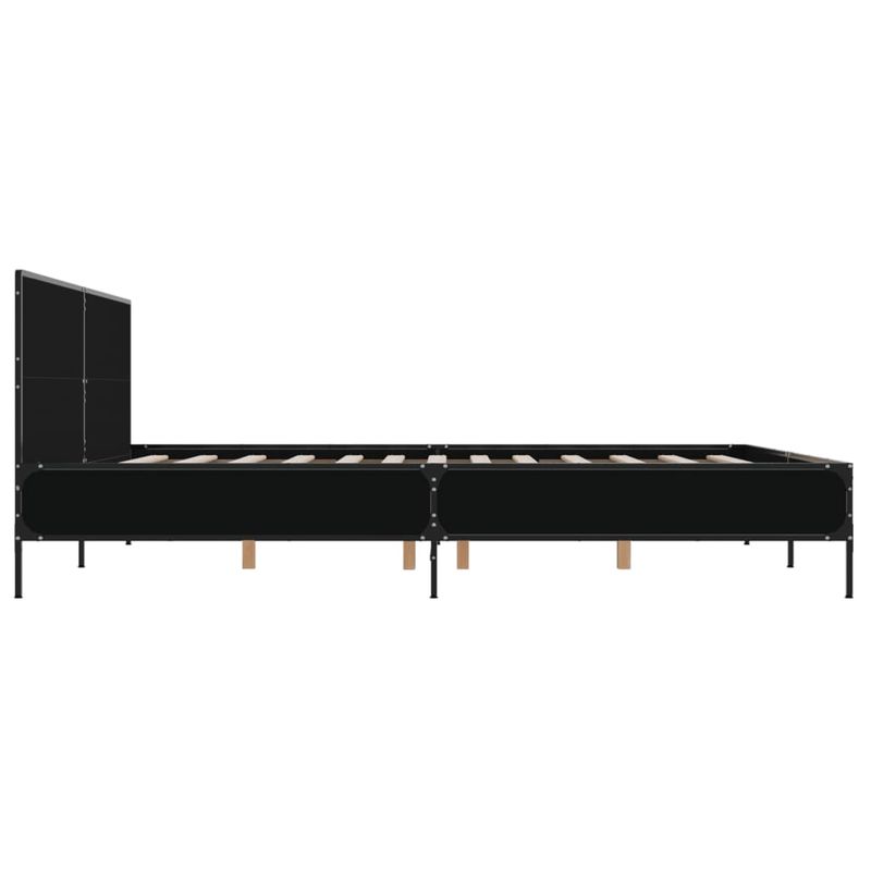 Casa si Gradina - Mobilier - Paturi si accesorii - Paturi - Cadru de pat, negru, 200x200 cm, lemn prelucrat si metal - Infinity.ro