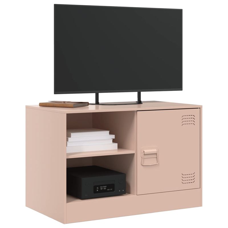 Casa si Gradina - Mobilier - Comode si corpuri - Comode - Dulapuri TV 2 buc Roz 67x39x44 cm Otel - Infinity.ro