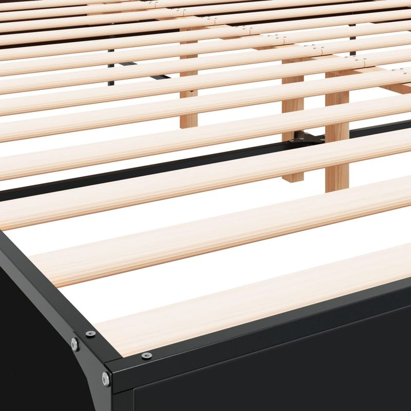 Casa si Gradina - Mobilier - Paturi si accesorii - Paturi - Cadru de pat, negru, 200x200 cm, lemn prelucrat si metal - Infinity.ro