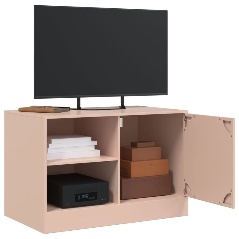 Casa si Gradina - Mobilier - Comode si corpuri - Comode - Dulapuri TV 2 buc Roz 67x39x44 cm Otel - Infinity.ro