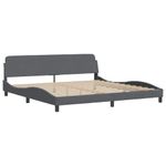 Casa si Gradina - Mobilier - Paturi si accesorii - Paturi - Pat cu saltea, gri inchis, 200x200 cm, catifea - Infinity.ro