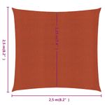 Casa si Gradina - Gradina si terasa - Umbrele si pavilioane - Umbrele - Panza parasolar, teracota, 2,5 x 2,5 m, HDPE, 160 g/m², patrat - Infinity.ro