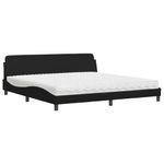 Casa si Gradina - Mobilier - Paturi si accesorii - Paturi - Pat cu saltea, negru, 200x200 cm, piele ecologica - Infinity.ro