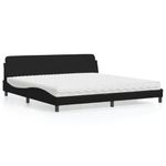 Casa si Gradina - Mobilier - Paturi si accesorii - Paturi - Pat cu saltea, negru, 200x200 cm, piele ecologica - Infinity.ro