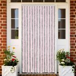 Casa si Gradina - Textile si covoare - Perdele si draperii - Perdele - Perdea pentru insecte gri argintiu si roz, 118x220 cm, chenille - Infinity.ro
