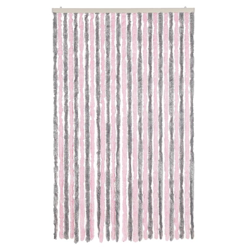 Casa si Gradina - Textile si covoare - Perdele si draperii - Perdele - Perdea pentru insecte gri argintiu si roz, 118x220 cm, chenille - Infinity.ro