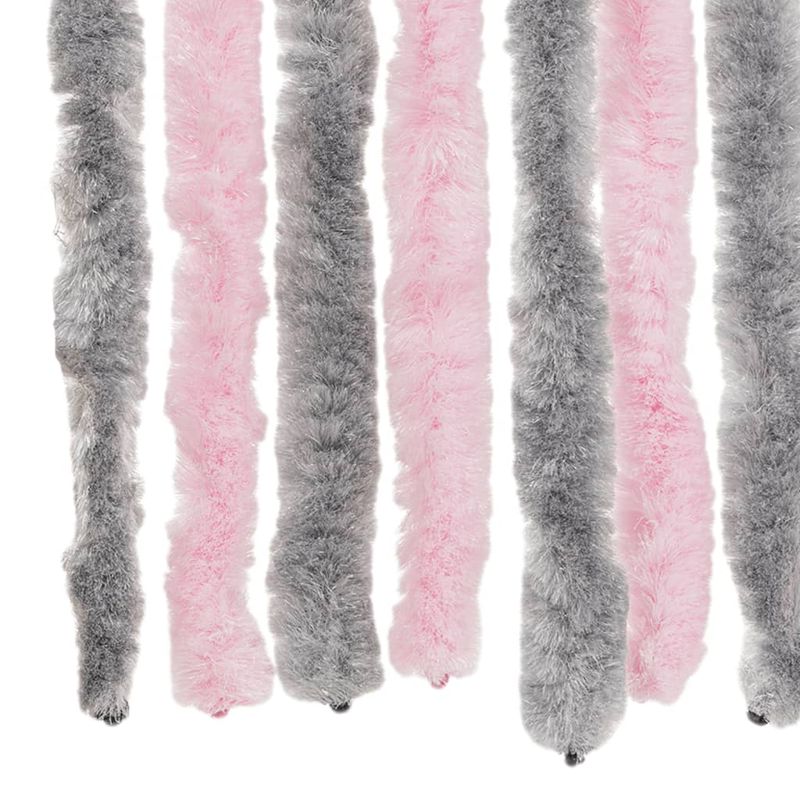 Casa si Gradina - Textile si covoare - Perdele si draperii - Perdele - Perdea pentru insecte gri argintiu si roz, 118x220 cm, chenille - Infinity.ro