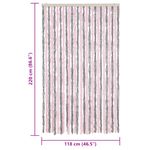 Casa si Gradina - Textile si covoare - Perdele si draperii - Perdele - Perdea pentru insecte gri argintiu si roz, 118x220 cm, chenille - Infinity.ro