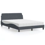 Casa si Gradina - Mobilier - Paturi si accesorii - Paturi - Pat cu saltea, gri inchis, 140x190 cm, catifea - Infinity.ro