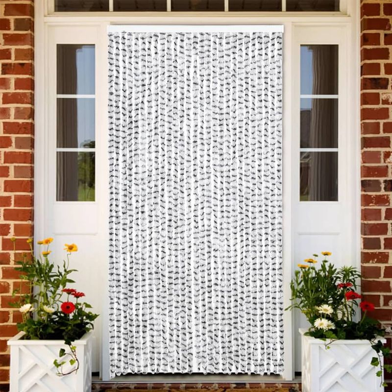 Casa si Gradina - Textile si covoare - Perdele si draperii - Perdele - Perdea de insecte gri deschis & gri inchis 118x220 cm chenille - Infinity.ro