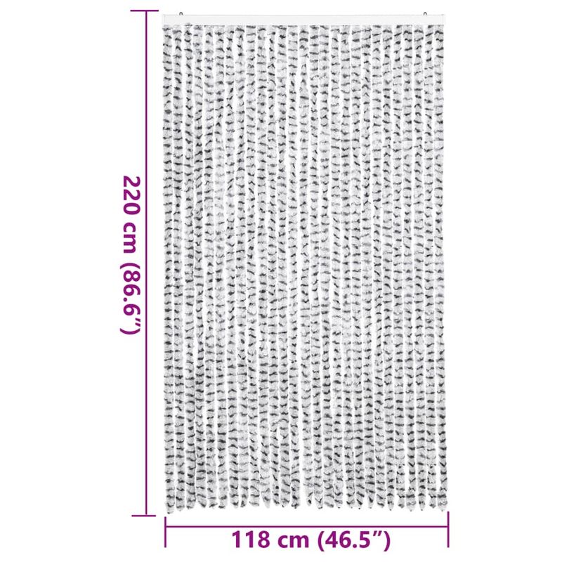 Casa si Gradina - Textile si covoare - Perdele si draperii - Perdele - Perdea de insecte gri deschis & gri inchis 118x220 cm chenille - Infinity.ro