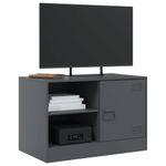 Casa si Gradina - Mobilier - Comode si corpuri - Comode - Comoda TV, 2 buc., antracit, 67x39x44 cm, otel - Infinity.ro