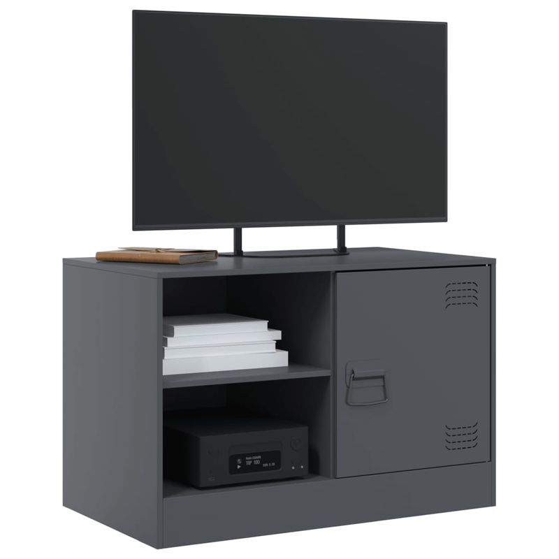 Casa si Gradina - Mobilier - Comode si corpuri - Comode - Comoda TV, 2 buc., antracit, 67x39x44 cm, otel - Infinity.ro