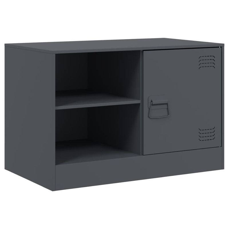 Casa si Gradina - Mobilier - Comode si corpuri - Comode - Comoda TV, 2 buc., antracit, 67x39x44 cm, otel - Infinity.ro