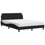 Casa si Gradina - Mobilier - Paturi si accesorii - Paturi - Pat cu saltea, negru, 140x190 cm, textil - Infinity.ro