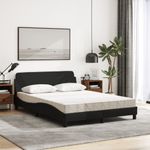 Casa si Gradina - Mobilier - Paturi si accesorii - Paturi - Pat cu saltea, negru, 140x190 cm, textil - Infinity.ro