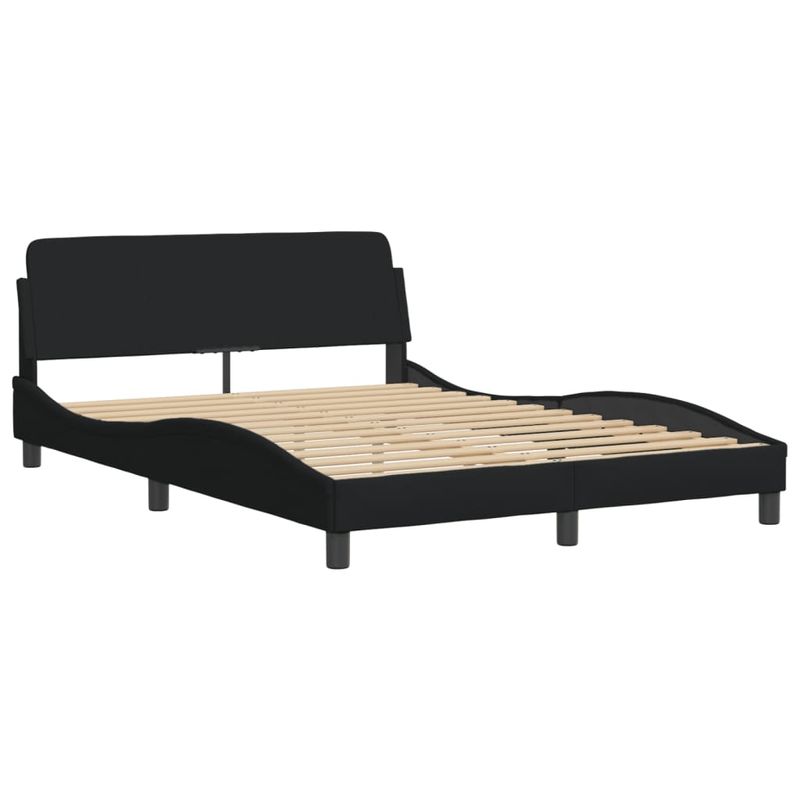 Casa si Gradina - Mobilier - Paturi si accesorii - Paturi - Pat cu saltea, negru, 140x190 cm, textil - Infinity.ro