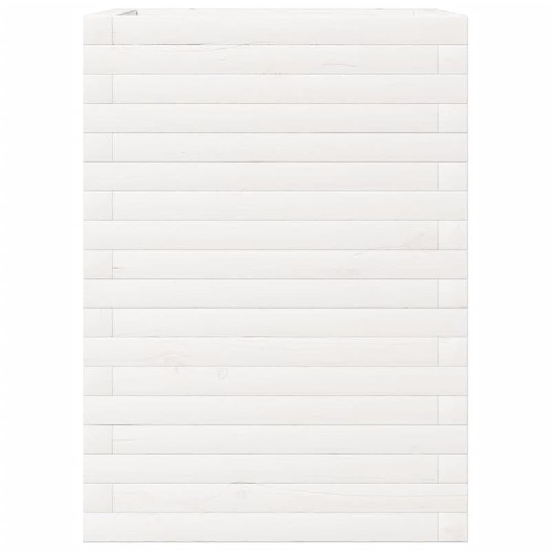 Casa si Gradina - Gradinarit si plante - Plante si ghivece - Ghivece si suporturi - Jardiniera de gradina, alb, 50x50x68,5 cm, lemn masiv de pin - Infinity.ro