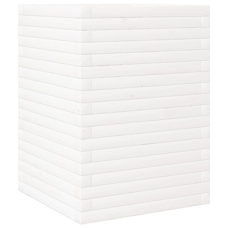 Casa si Gradina - Gradinarit si plante - Plante si ghivece - Ghivece si suporturi - Jardiniera de gradina, alb, 50x50x68,5 cm, lemn masiv de pin - Infinity.ro