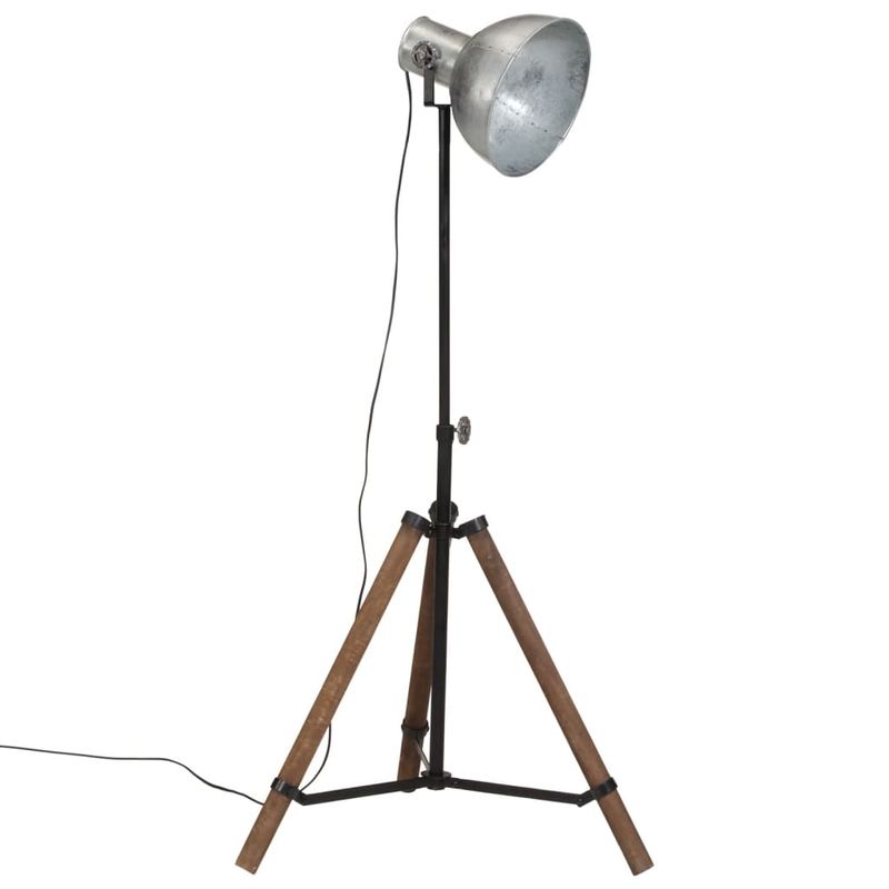Casa si Gradina - Corpuri si surse de iluminat - Veioze si lampi - Lampadare - Lampa de podea 25 W, argintiu vintage, 75x75x90-150 cm, E27 - Infinity.ro