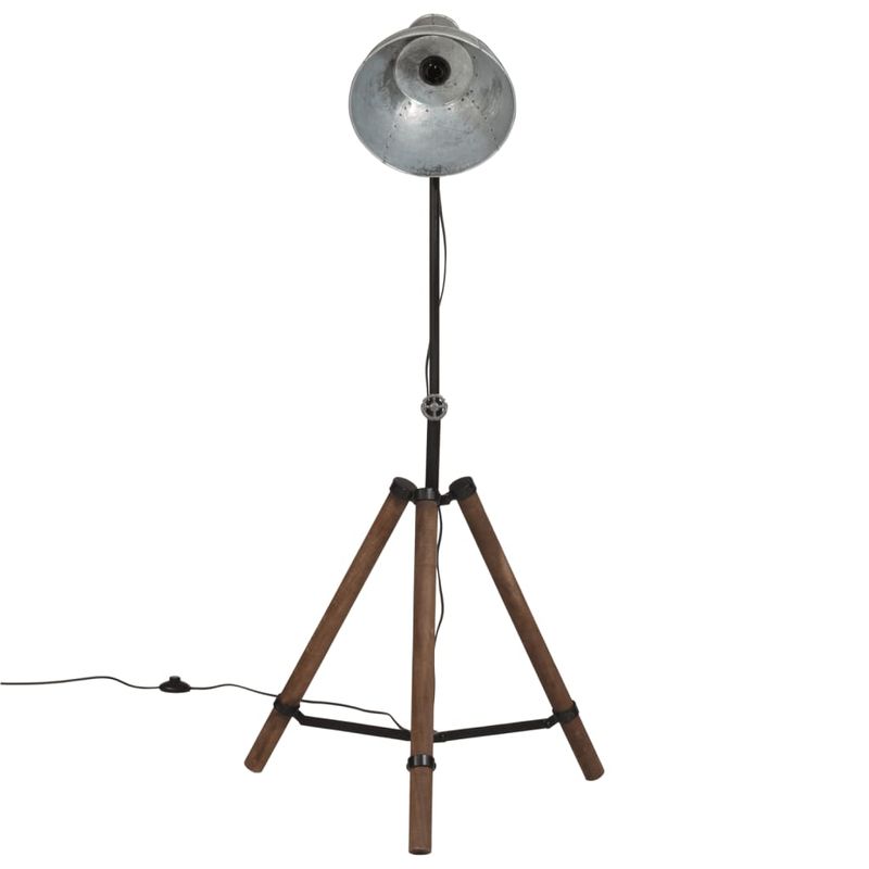Casa si Gradina - Corpuri si surse de iluminat - Veioze si lampi - Lampadare - Lampa de podea 25 W, argintiu vintage, 75x75x90-150 cm, E27 - Infinity.ro